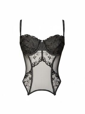 Vintage Victoria’s Sheer Embroidered Secret Merry Widow Corset 36B